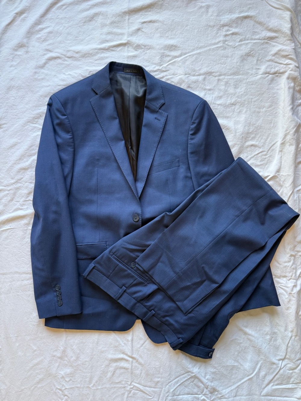 Calvin Klein Navy Blue Two-Piece Suit - Single-Breasted Blazer & Trousers